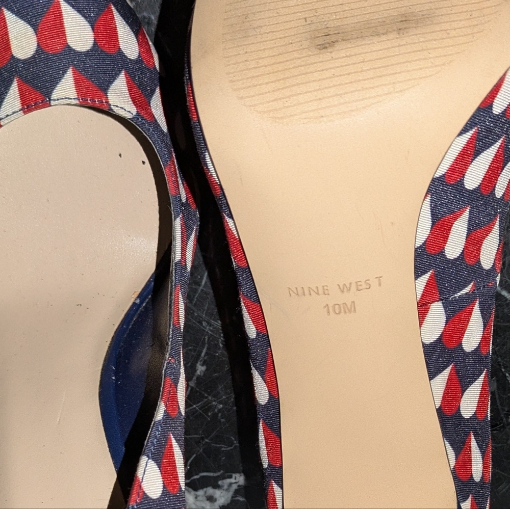 Nine West Stylish Women's Heels in Red and Blue Size 10M - Picture 4 of 11